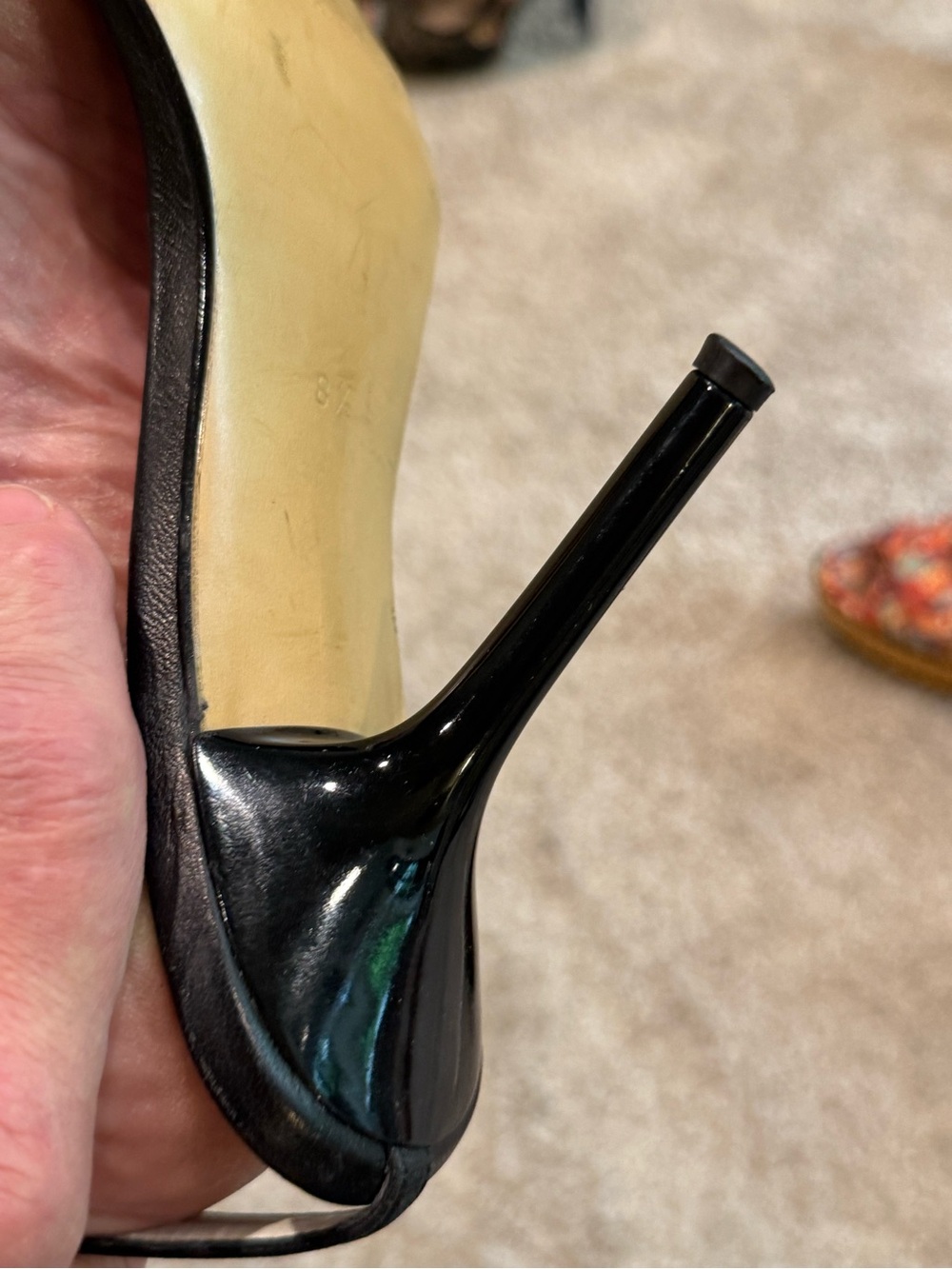 Richard Tyler Couture Black Patent Stiletto Heel Pump